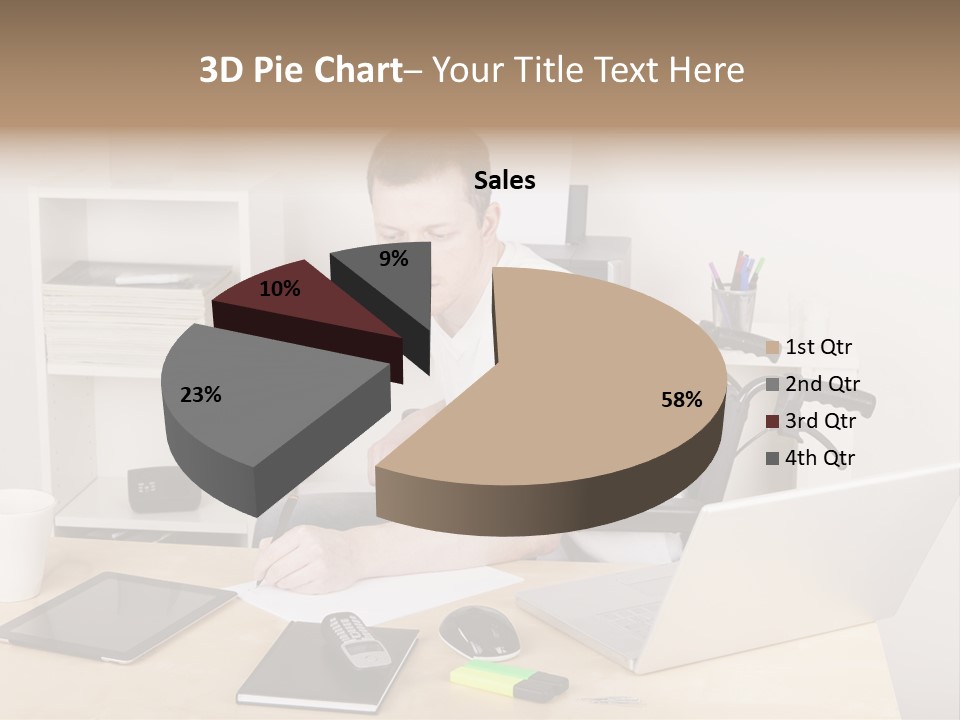 Male Disabled Phone PowerPoint Template