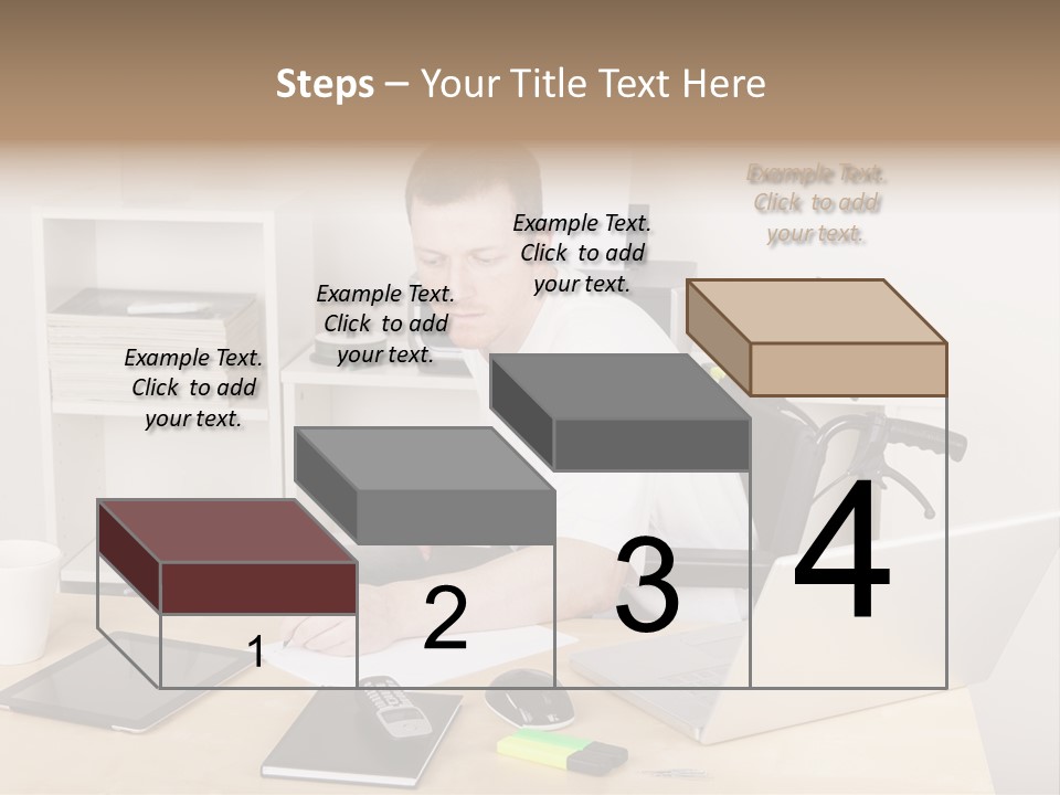 Male Disabled Phone PowerPoint Template