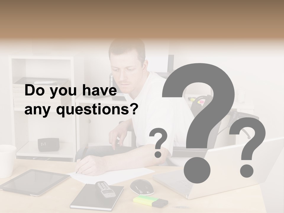 Male Disabled Phone PowerPoint Template