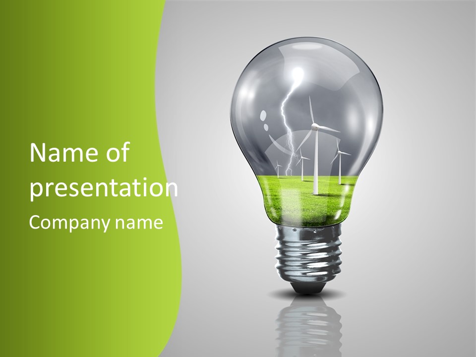 Lamp Planet Symbol PowerPoint Template