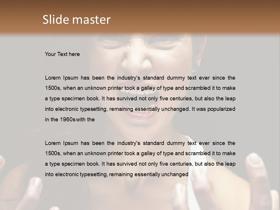 A Woman Making A Face With Her Hands PowerPoint Template