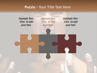 A Woman Making A Face With Her Hands PowerPoint Template
