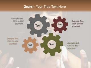 A Woman Making A Face With Her Hands PowerPoint Template