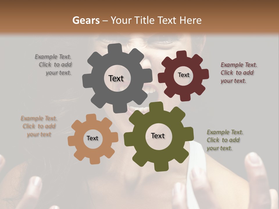 A Woman Making A Face With Her Hands PowerPoint Template