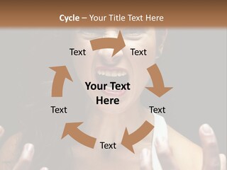 A Woman Making A Face With Her Hands PowerPoint Template