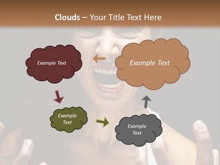 A Woman Making A Face With Her Hands PowerPoint Template