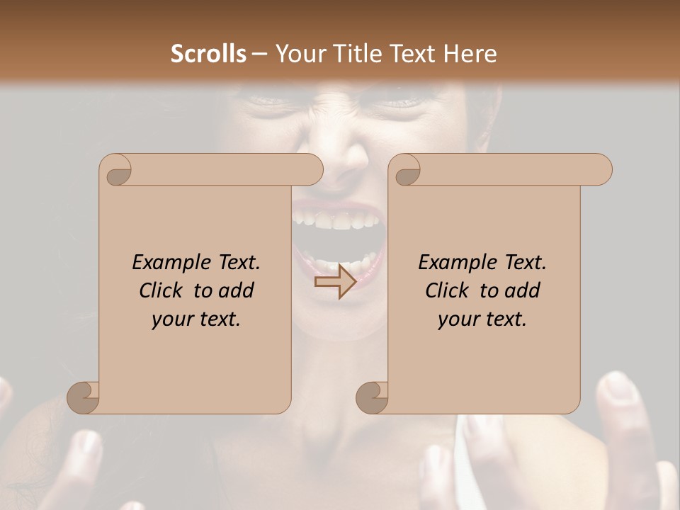 A Woman Making A Face With Her Hands PowerPoint Template