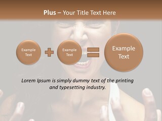 A Woman Making A Face With Her Hands PowerPoint Template