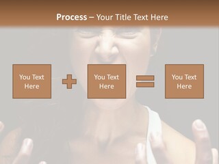 A Woman Making A Face With Her Hands PowerPoint Template