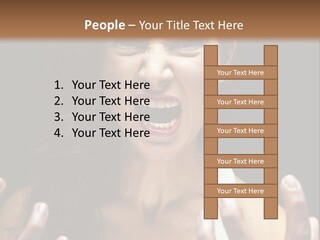 A Woman Making A Face With Her Hands PowerPoint Template