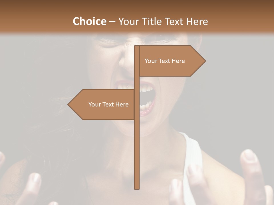 A Woman Making A Face With Her Hands PowerPoint Template