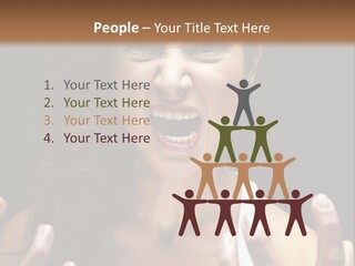 A Woman Making A Face With Her Hands PowerPoint Template