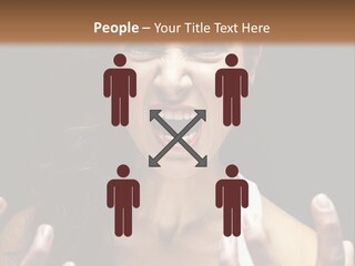 A Woman Making A Face With Her Hands PowerPoint Template
