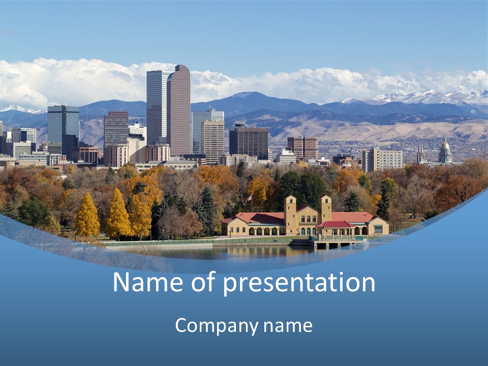 Wave Scenic Rocky Mountains PowerPoint Template