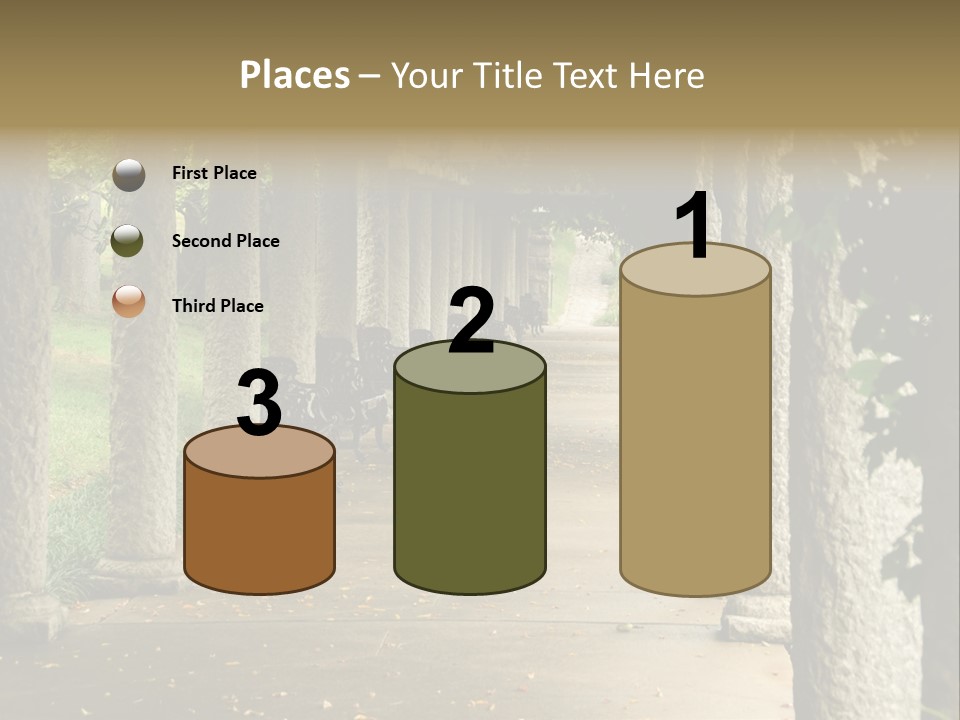 Walkway Chairs Wrought Iron PowerPoint Template