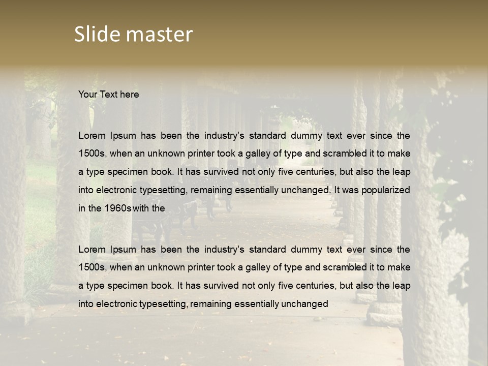 Walkway Chairs Wrought Iron PowerPoint Template