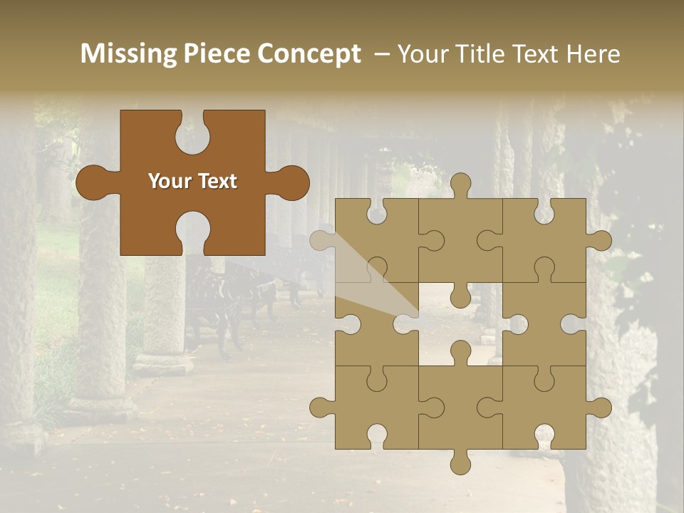 Walkway Chairs Wrought Iron PowerPoint Template