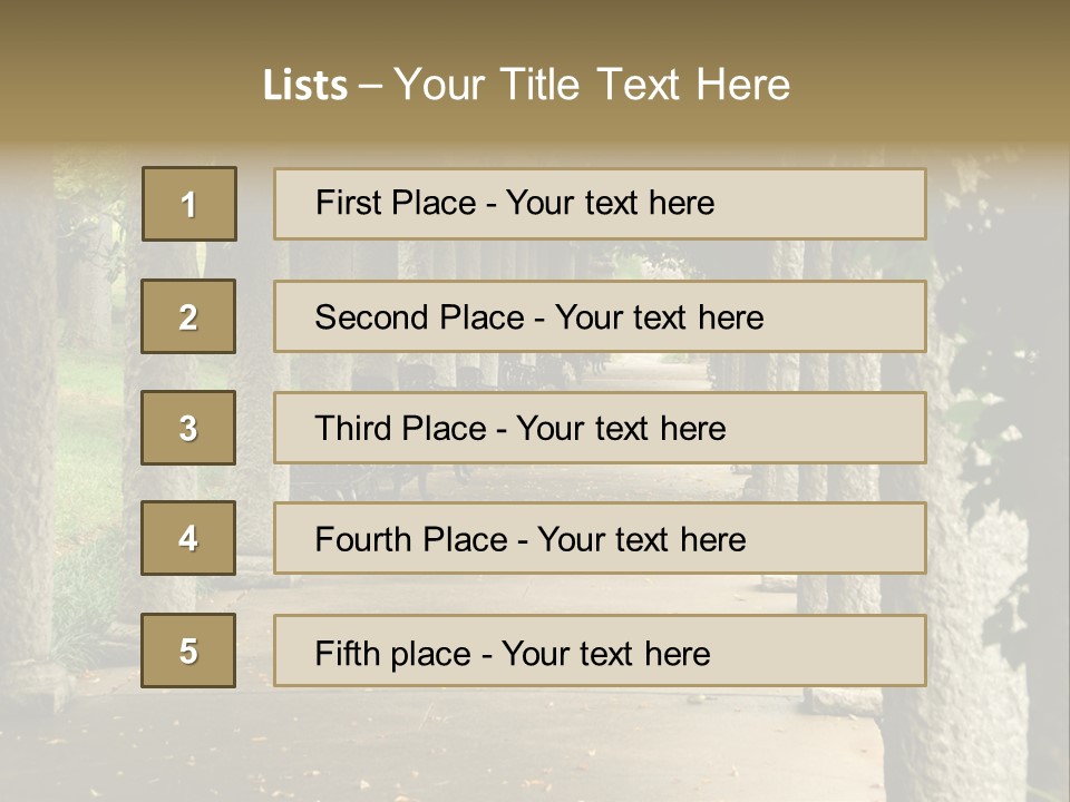 Walkway Chairs Wrought Iron PowerPoint Template