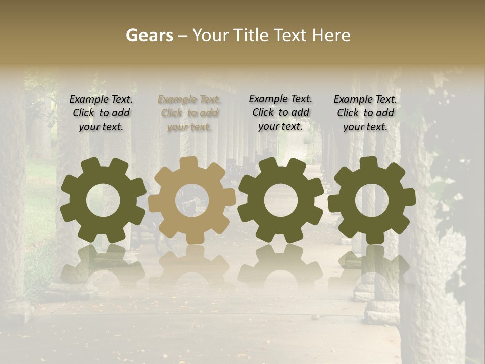 Walkway Chairs Wrought Iron PowerPoint Template