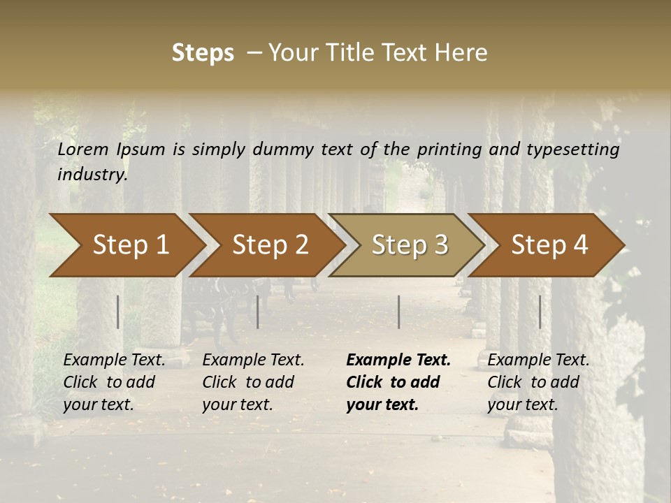 Walkway Chairs Wrought Iron PowerPoint Template