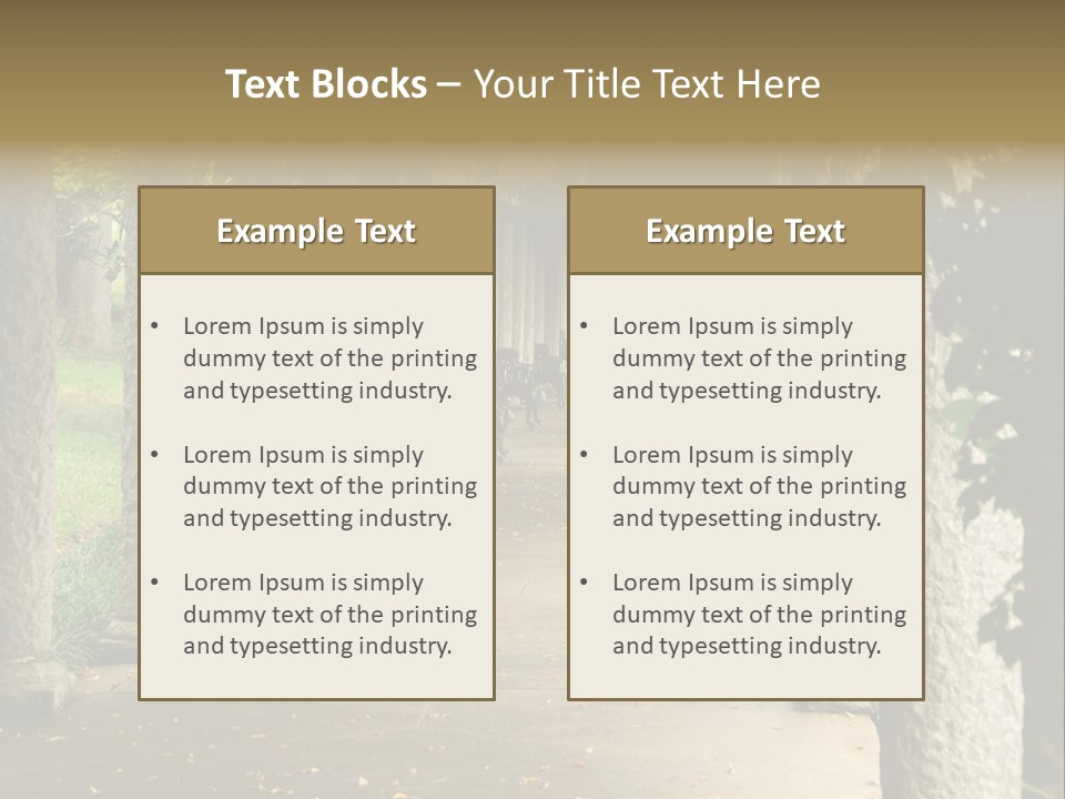 Walkway Chairs Wrought Iron PowerPoint Template