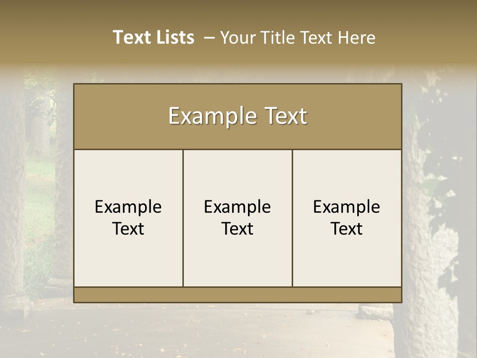 Walkway Chairs Wrought Iron PowerPoint Template