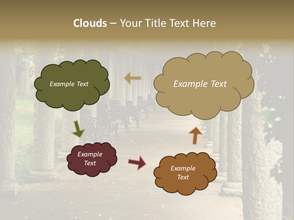 Walkway Chairs Wrought Iron PowerPoint Template