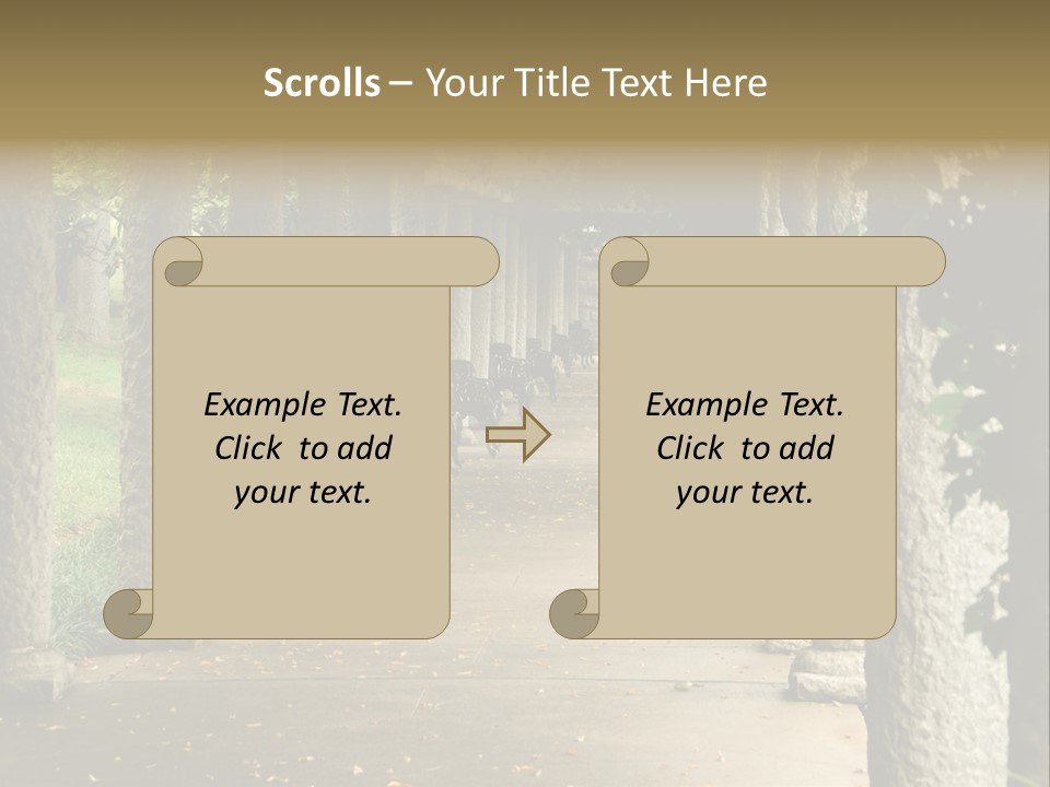 Walkway Chairs Wrought Iron PowerPoint Template