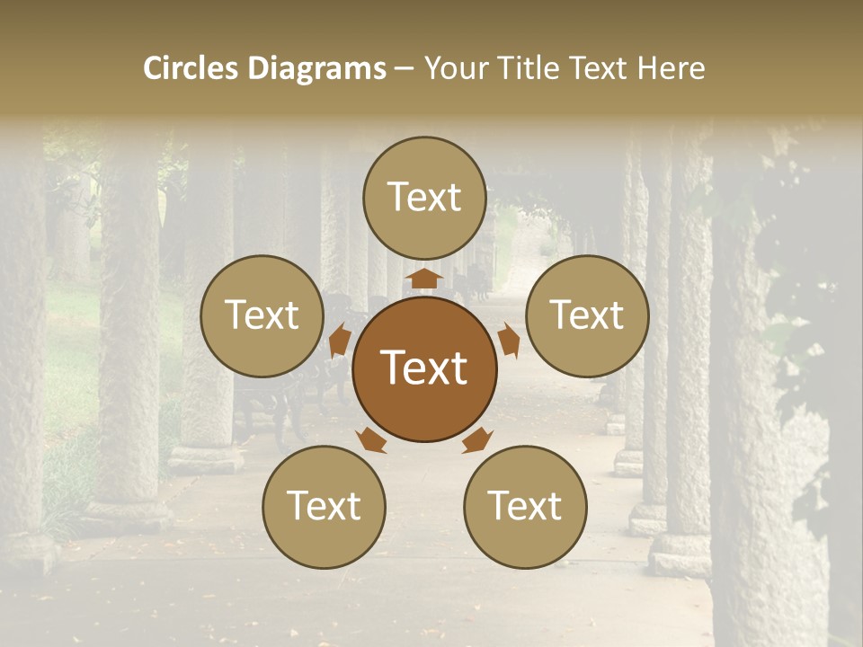 Walkway Chairs Wrought Iron PowerPoint Template