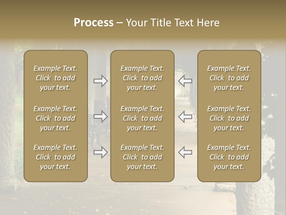 Walkway Chairs Wrought Iron PowerPoint Template