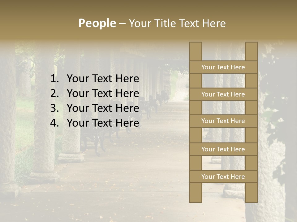 Walkway Chairs Wrought Iron PowerPoint Template