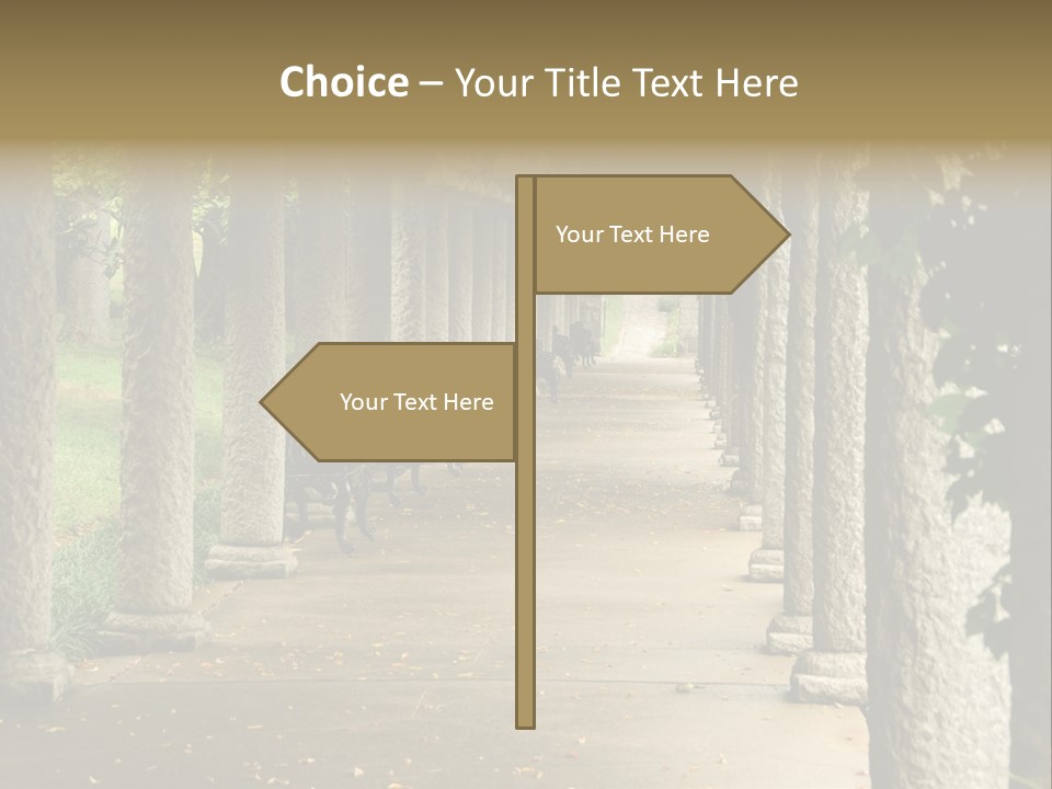 Walkway Chairs Wrought Iron PowerPoint Template