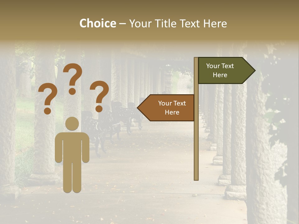 Walkway Chairs Wrought Iron PowerPoint Template