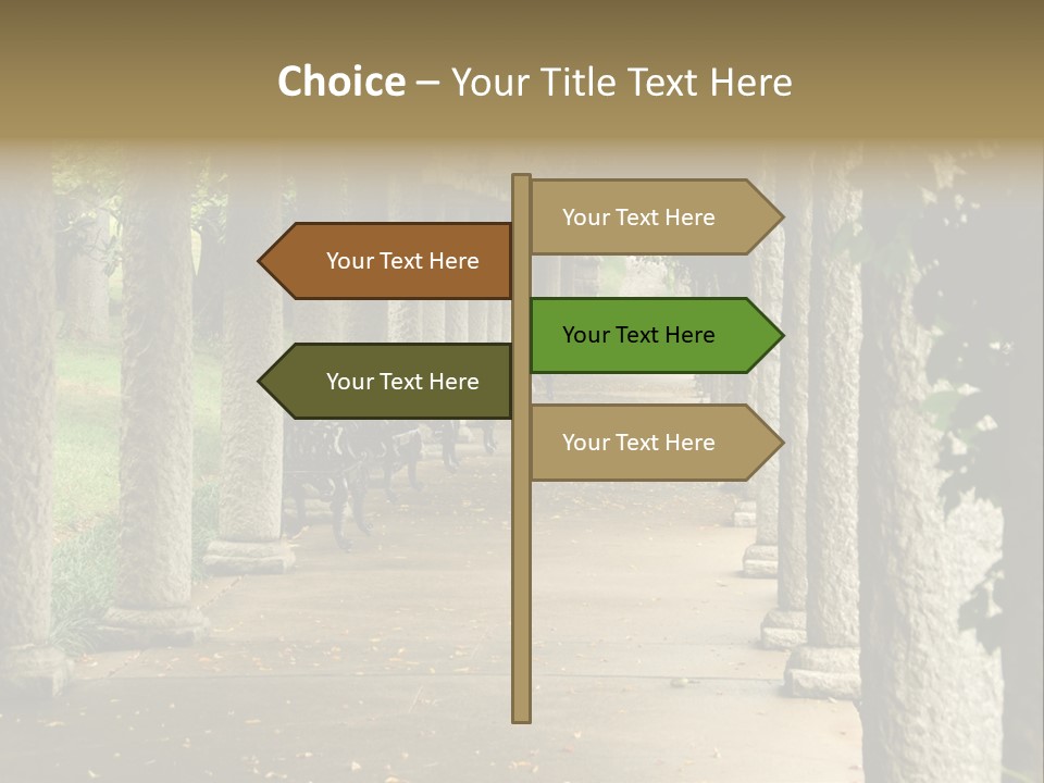 Walkway Chairs Wrought Iron PowerPoint Template