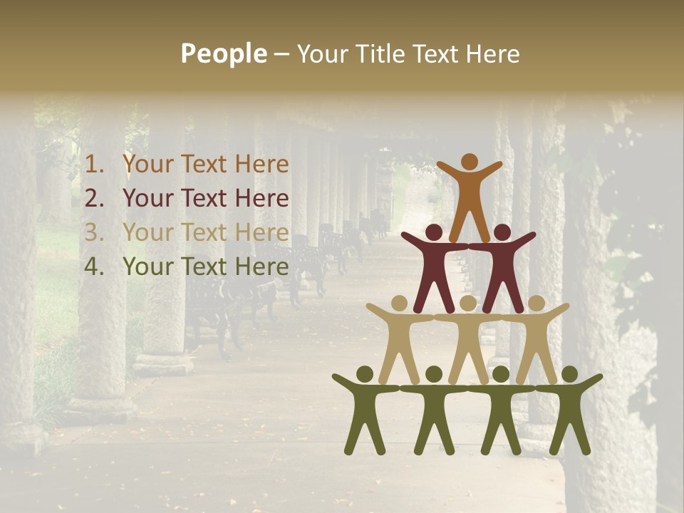 Walkway Chairs Wrought Iron PowerPoint Template