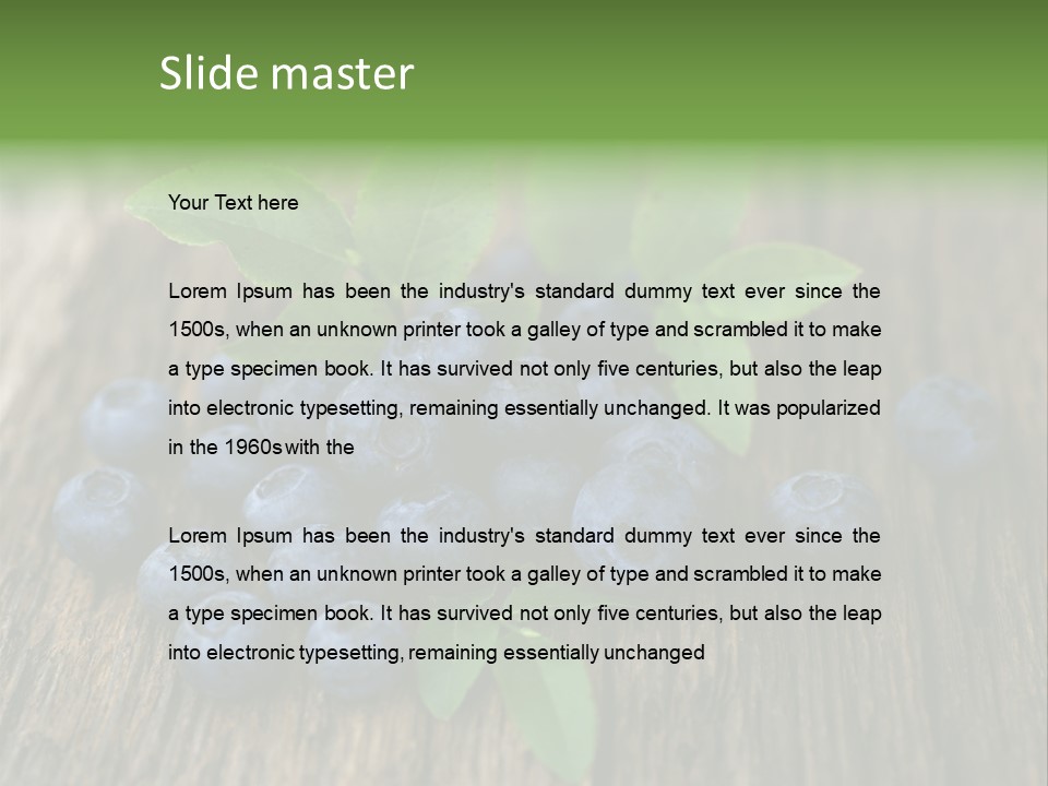 Forest Bilberry Jam Bilberries PowerPoint Template