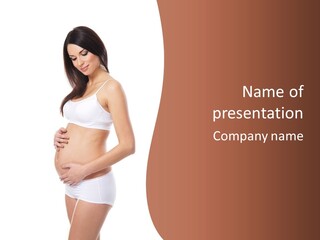 A Pregnant Woman In A White Top And Shorts PowerPoint Template