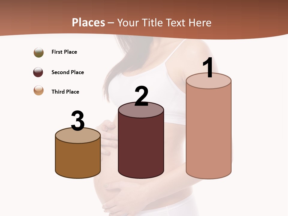 A Pregnant Woman In A White Top And Shorts PowerPoint Template