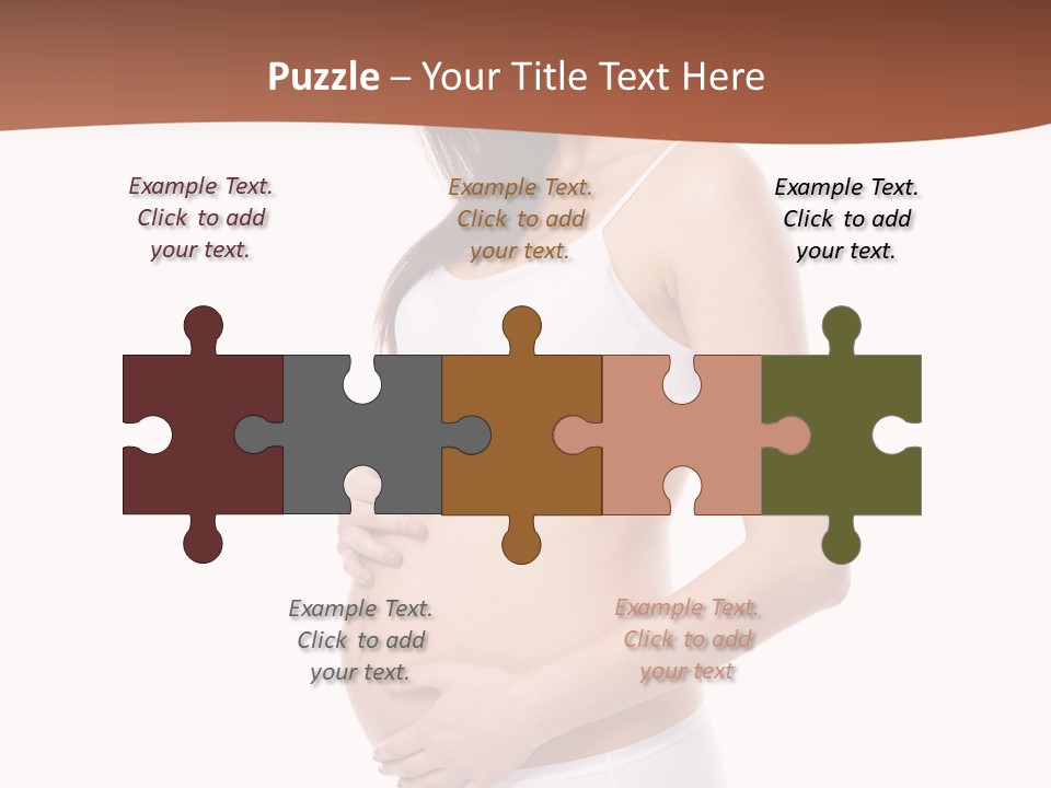 A Pregnant Woman In A White Top And Shorts PowerPoint Template