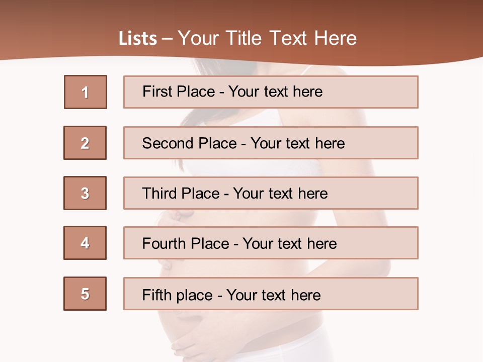 A Pregnant Woman In A White Top And Shorts PowerPoint Template