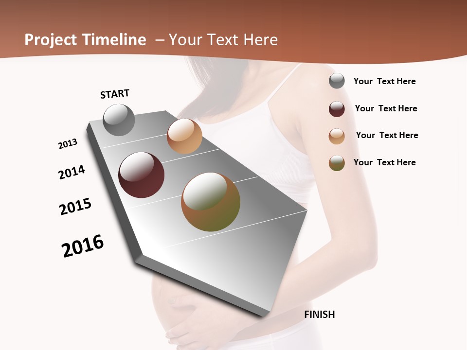 A Pregnant Woman In A White Top And Shorts PowerPoint Template