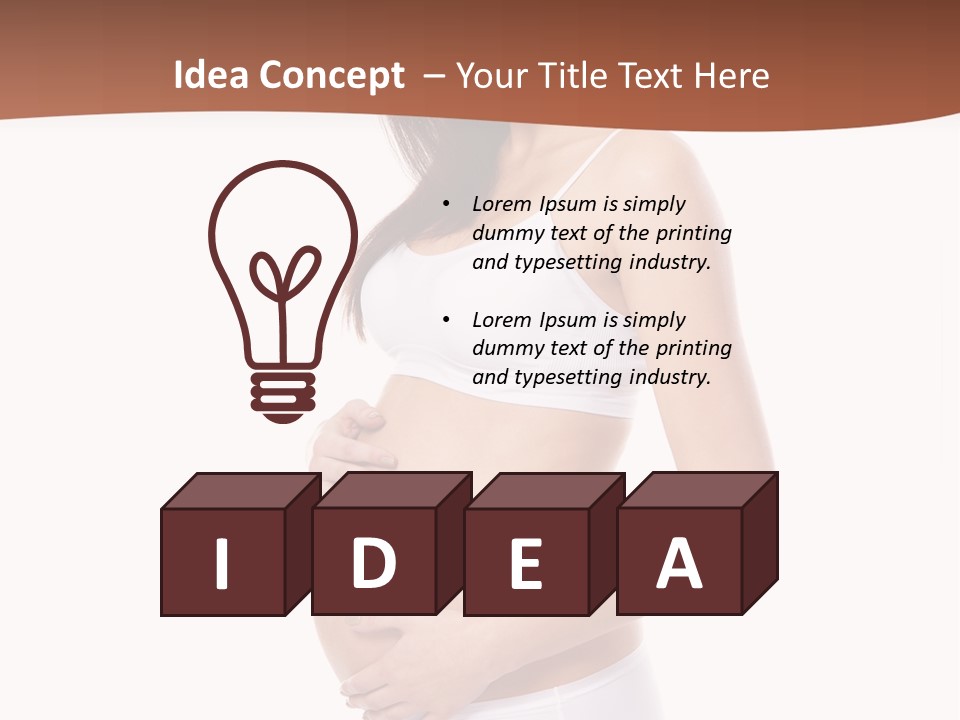 A Pregnant Woman In A White Top And Shorts PowerPoint Template