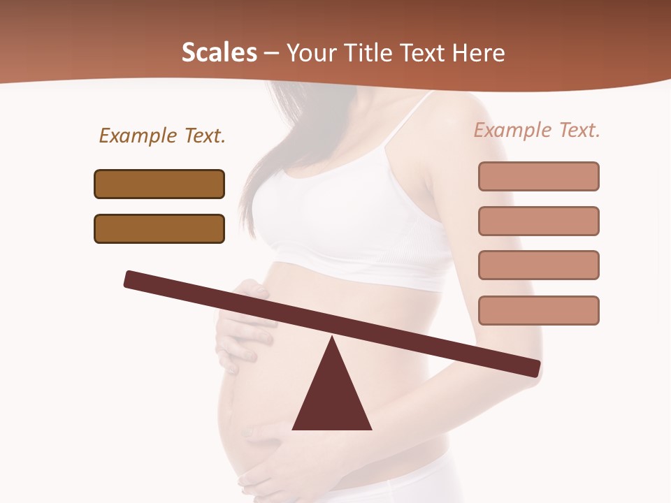 A Pregnant Woman In A White Top And Shorts PowerPoint Template