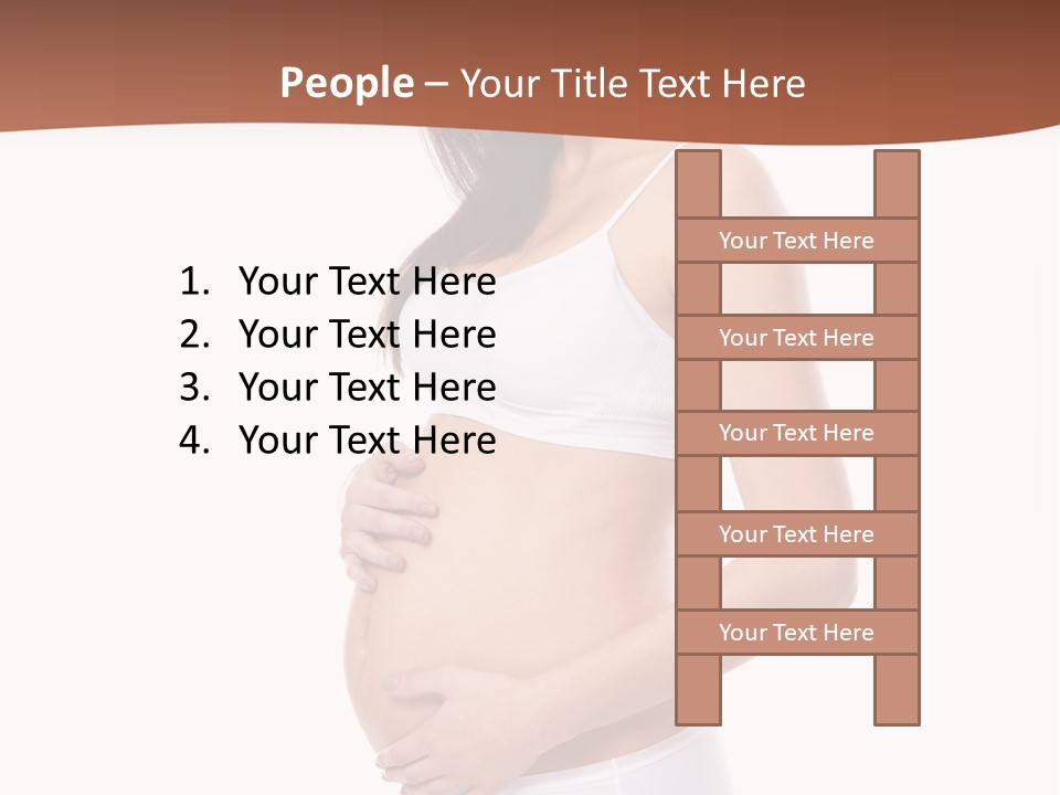 A Pregnant Woman In A White Top And Shorts PowerPoint Template