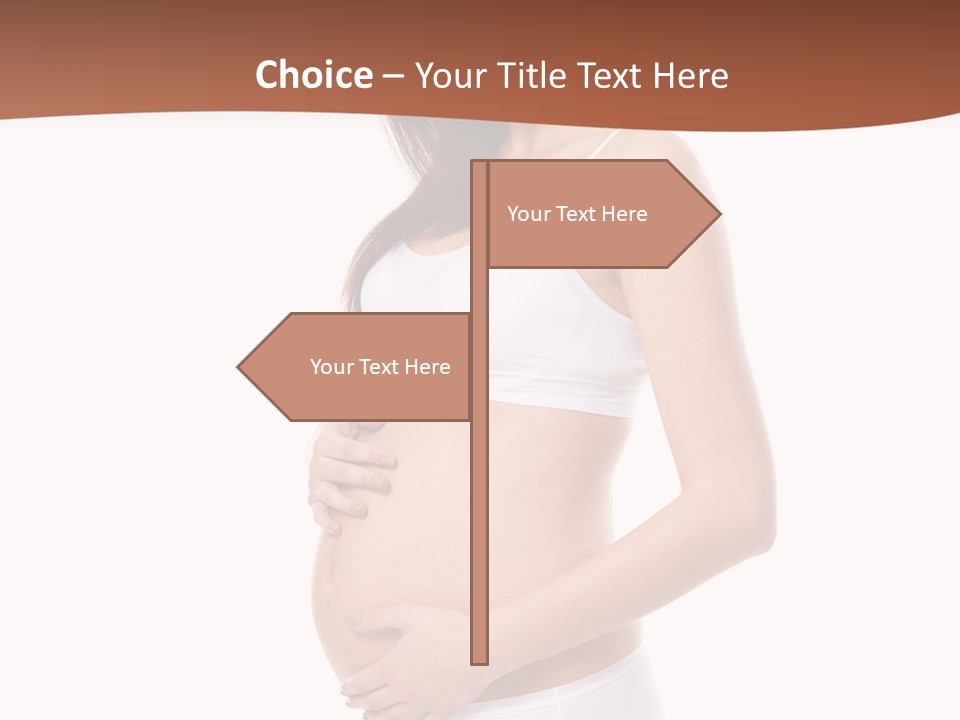 A Pregnant Woman In A White Top And Shorts PowerPoint Template