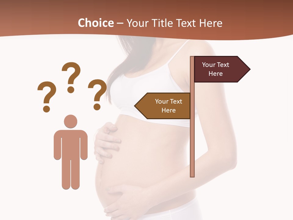 A Pregnant Woman In A White Top And Shorts PowerPoint Template