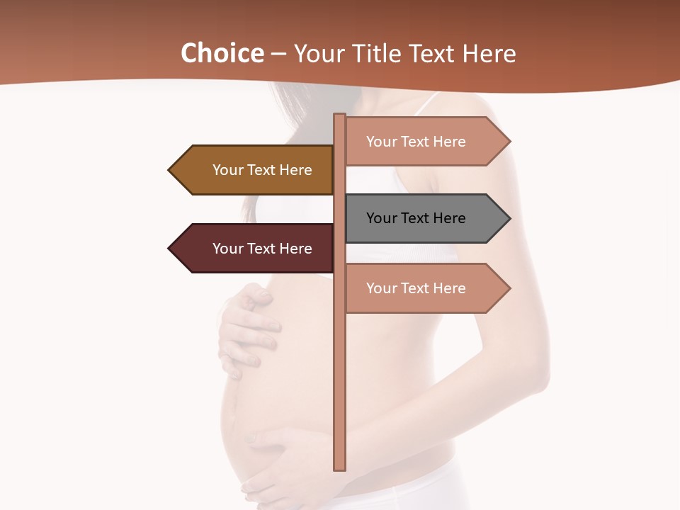 A Pregnant Woman In A White Top And Shorts PowerPoint Template