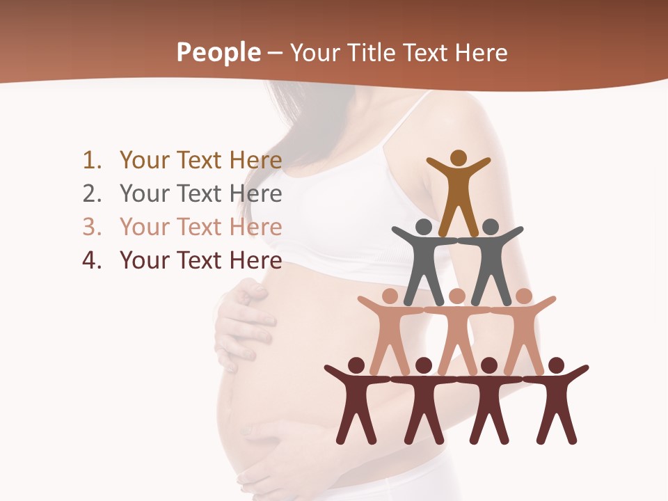 A Pregnant Woman In A White Top And Shorts PowerPoint Template