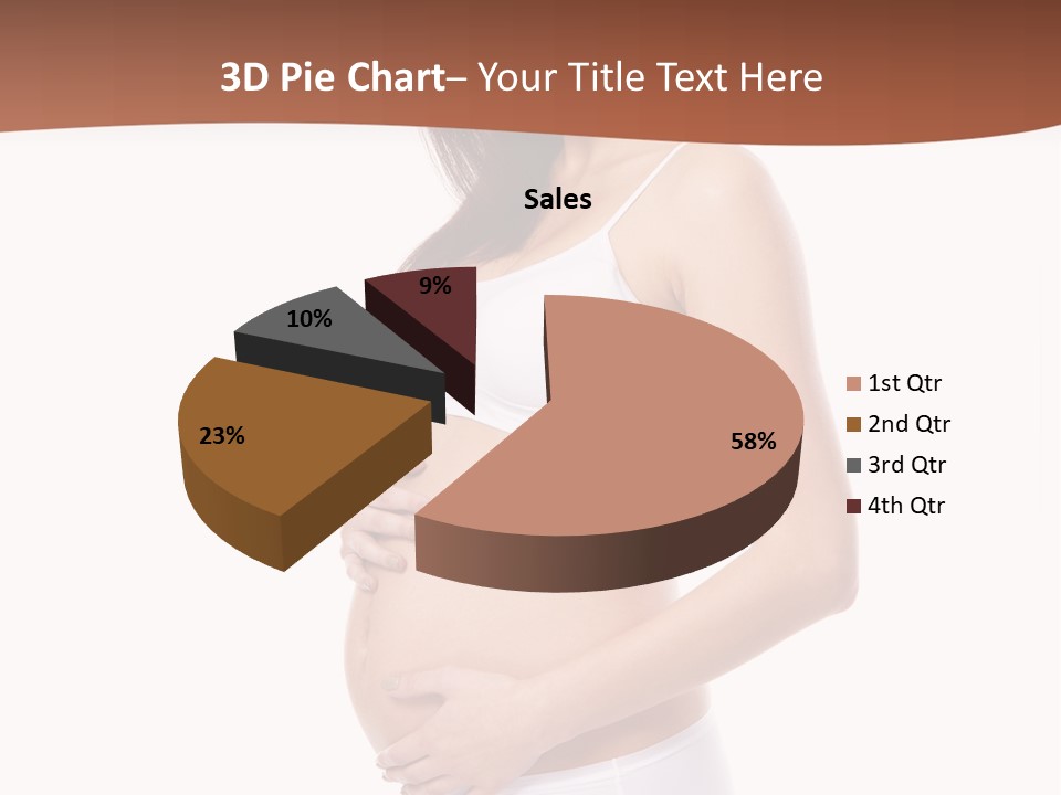 A Pregnant Woman In A White Top And Shorts PowerPoint Template