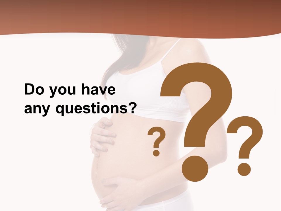 A Pregnant Woman In A White Top And Shorts PowerPoint Template